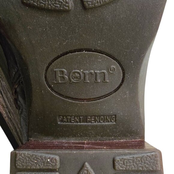 Born Brown Cort Crackled Leather Knee High Riding Boots Sz 6 - Picture 11 of 13